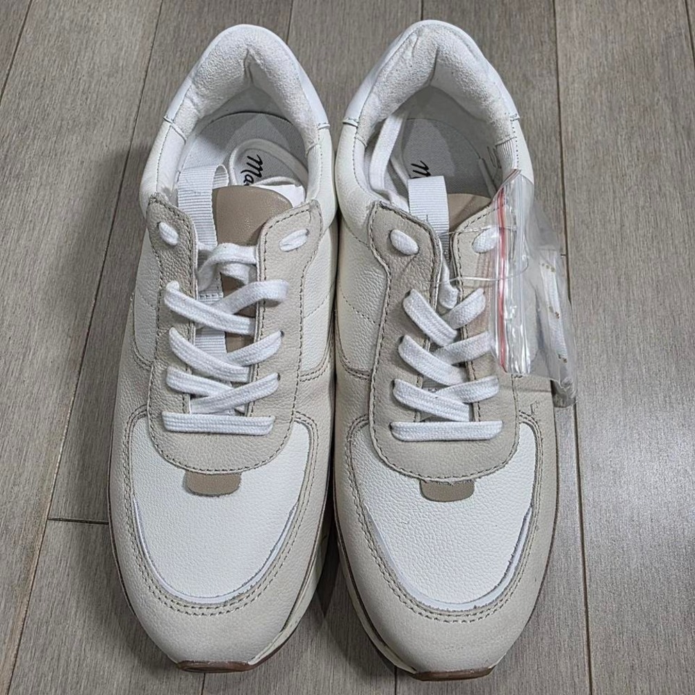 Madewell Kickoff Trainer Sneakers White Beige Neutral Colorblock MWL Cloudlift